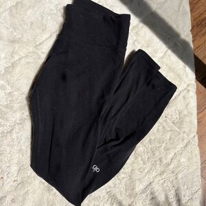 Alo Yoga Black Reg-Waisted Leggings